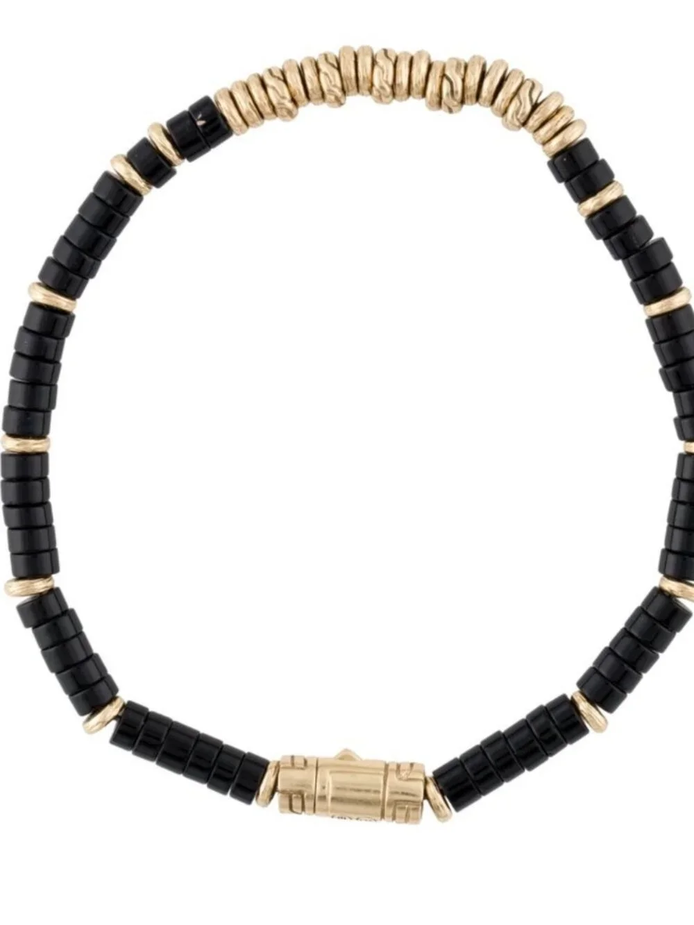 JOHN HARDY 14K 585 YELLOW GOLD ONYX HEISHI BRACELET